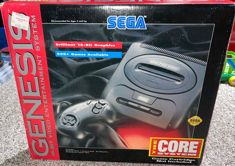 System - Model 2 (Sega Genesis) Pre-Owned w/ Official 3 Button Controller, RFU Cable, AC Power Adapter, Manual, Paper Inserts, Cardboard Insert, and "The Core System" Box