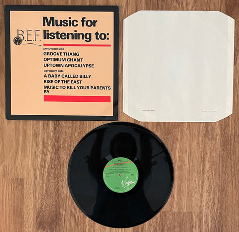 B.E.F.: "Music For Listening To" / BEF 1 / 1981 Virgin Records, Ltd. / England / Misprint* Edition / (Vinyl) Pre-Owned
