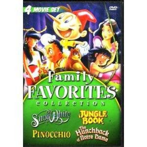 Family Favorites Collection: Snow White, Jungle Book, Pinocchio and The Hunchback of Notre Dame (DVD / Kids) Pre-Owned: Disc(s) and Case