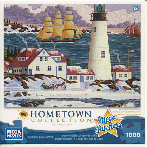 Mega Puzzle Hometown Collection Portland Head Light 1000 Pieces (Pre-owned)