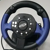 Intec Pro Mini 2 - Steering Wheel G7095-A - Black and Blue (Playstation 2) Pre-Owned