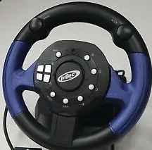 Intec Pro Mini 2 - Steering Wheel G7095-A - Black and Blue (Playstation 2) Pre-Owned