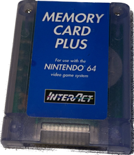 Memory Card Plus: Interact - Clear w/ Blue Label (Nintendo 64) Pre-Owned
