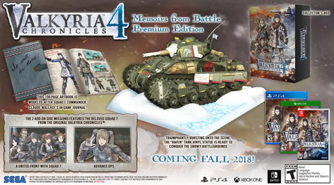 Valkyria Chronicles 4 ((Memoirs From Battle Premium Edition) (Nintendo Switch) Pre-Owned w/ Game + Case + 100 Page Journal + Tank Statue + Joy-Con Skin + Box