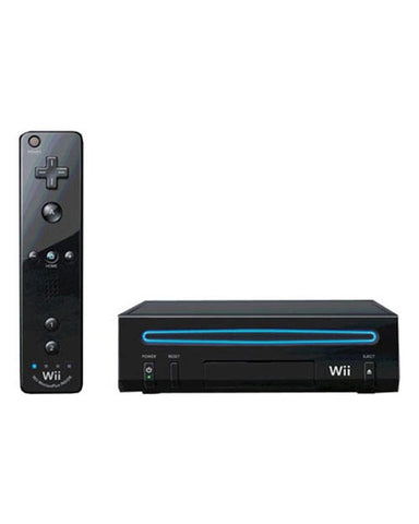 System - Black / GameCube Compatible (Nintendo Wii) Pre-Owned w/ Hookups and Official Wii Motion PLUS Black Controller