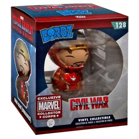 Dorbz #128: Captain America - Civil War - Iron Man (Unmasked) (Marvel Collector's Corps Exclusive) (Funko) New