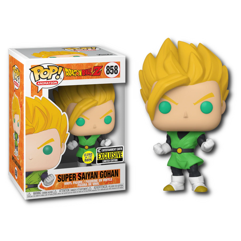 POP! Animation #858: Dragon Ball Z - Super Saiyan Gohan (Glows in the Dark) (Entertainment Earth Exclusive Limited Edition) (Funko POP!) Figure and Box w/ Protectorctor