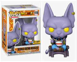 POP! Animation #1110: Dragon Ball Super - Beerus (Eating Noodles) (Hot Topic Exclusive) (Funko POP!) Figure and Box w/ Protector