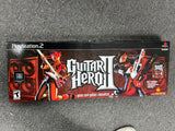 Guitar Hero II BUNDLE (Playstation 2) Pre-Owned w/ Game + Wired Guitar + Strap + Sticker Sheet + Box (STORE PICK-UP ONLY)