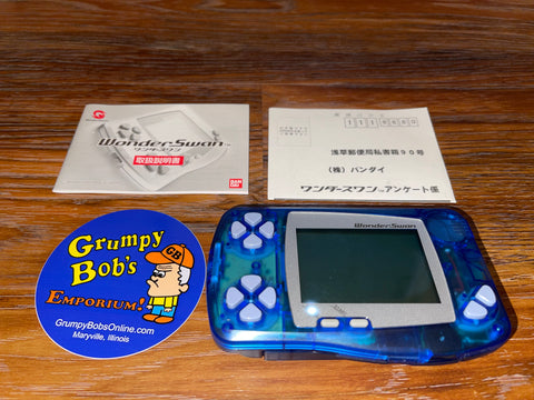 System - Clear Crystal Blue (Bandai WonderSwan) Pre-Owned w/ Manual