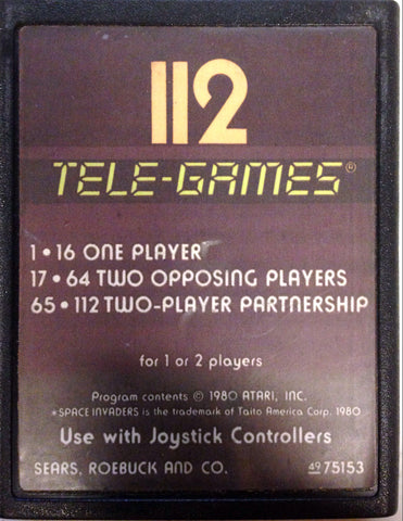 Space Invaders - 112 Tele-Games / Sears (Atari 2600) Pre-Owned: Cartridge Only