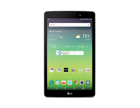 Black - LG G PAD X8.0 32GB Tablet (AT&T) Pre-Owned: Tablet, Charging Cable, Outlet Adapter, Manual, and Box