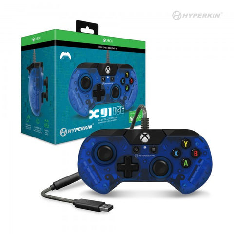 X91 Ice Wired Controller For Xbox One/ Windows 10 PC (Pacific Blue) - Hyperkin - Officially Licensed By Xbox (NEW)