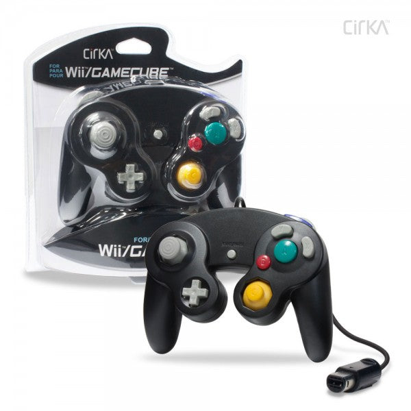 Wired Controller for Wii / GameCube (Black) - CirKa (NEW)