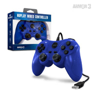 NuPlay Wired Game Controller - Blue (Armor3) (PlayStation 3) NEW