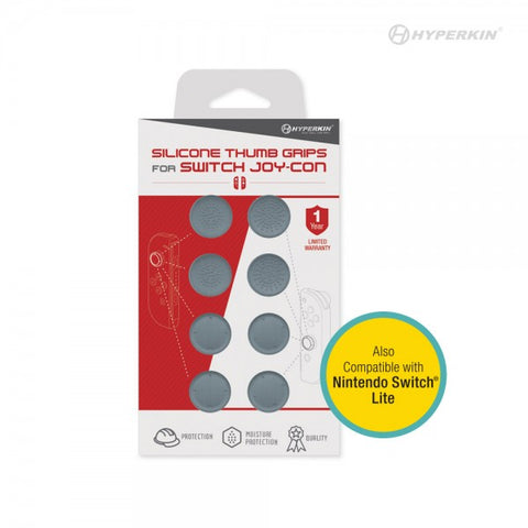 Silicone Thumb Grips for Joy-Con (Neo Gray) (8-Pack) - Hyperkin (NEW)