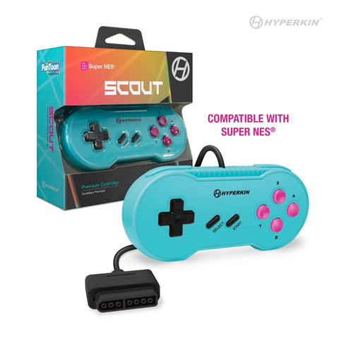 "Scout" Premium Controller for Super NES - Hyper Beach Blue - Hyperkin (NEW)