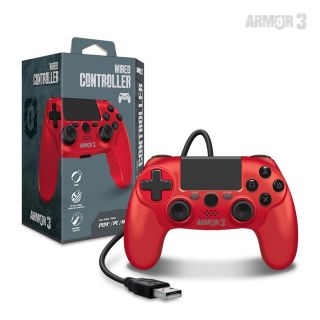 Wired Controller - Red (Armor3) (Playstation 4) NEW