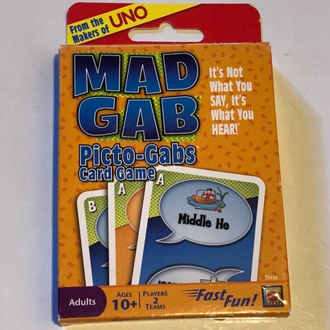 Mad Gab Picto-gabs Card Game From the Makers of UNO - Complete