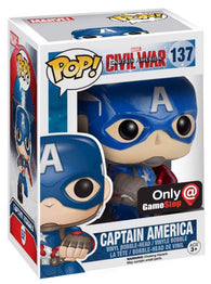 POP! Marvel #137: Captain America Civil War - Captain America (GameStop Exclusive) (Funko POP! Bobble-Head) Figure and Box w/ Protector