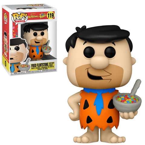POP! Ad Icons #119: The Flintstones - Fred Flintstone with Fruity Pebbles (Hanna-Barbera / Post Cereal) (Funko POP!) Figure and Box w/ Protector