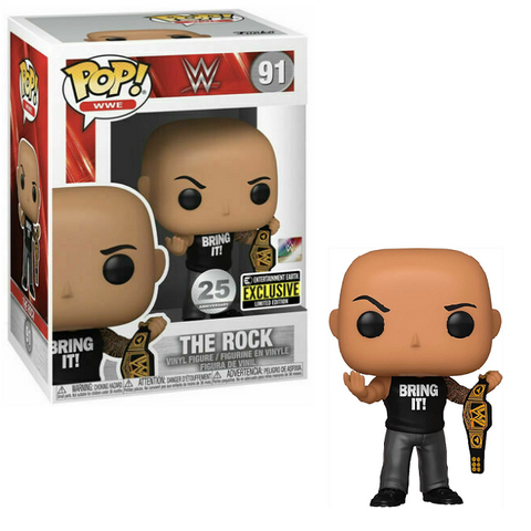 POP! WWE #91: The Rock (Entertainment Earth Exclusive Limited Edition) (Funko POP!) Figure and Box w/ Protector