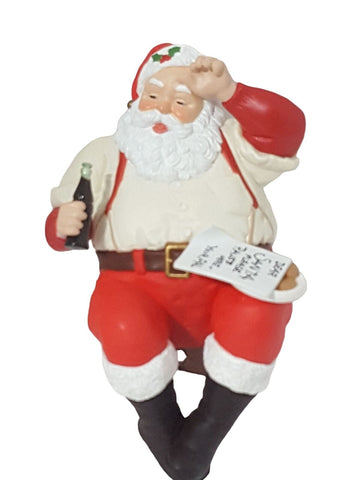 Please Pause Here  - Coca Cola Santa (1992) Clip-On (Hallmark Keepsake) Pre-Owned: Ornament and Box