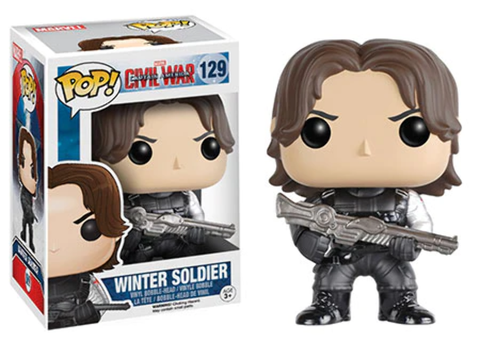 POP! Marvel #129: Captain America Civil War - Winter Soldier (Funko POP! Bobble-Head) Figure and Box w/ Protector