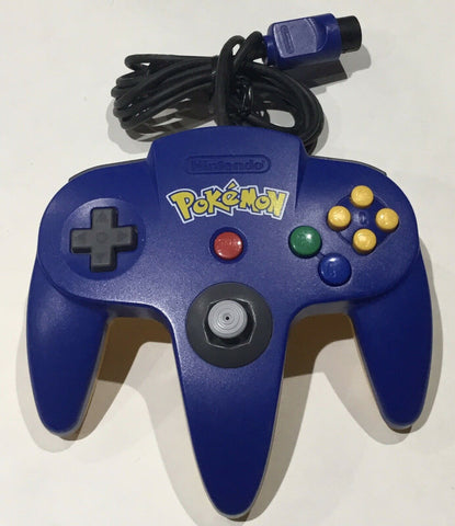 Official Nintendo Wired Controller - Blue & Yellow Pokemon Pikachu Edition (Nintendo 64 Accessory) Pre-Owned