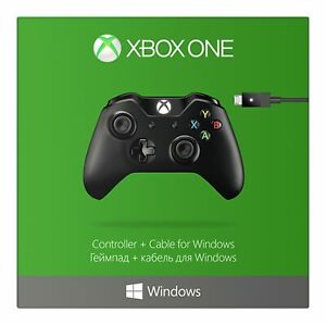 Xbox One Wireless Controller + Cable for Windows - Official / Black - (Microsoft) NEW