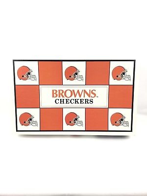 BROWNS CHECKERS NFL Cleveland Browns / Pittsburgh Steelers Vintage Helmets Checkers Set 1993 (Board Game) Pre-Owned/Complete