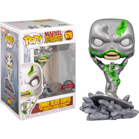 POP! Marvel #675: Marvel Zombies - Zombie Silver Surfer (Special Edition) (Funko POP!) Figure and Box + Protector