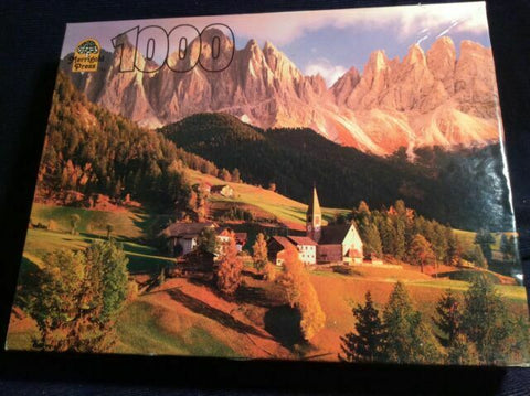 MERRIGOLD PRESS Puzzle Saint Magdalena, Dolomites, South Tirol, Italy -1000 Piece NEW Sealed