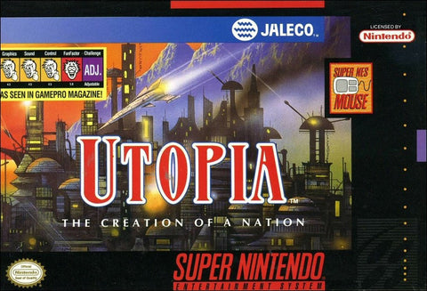 Utopia The Creation of a Nation (Super Nintendo) Pre-Owned: Game, Manual, and Box