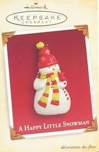 A Happy Little Snowman - 2005 (Nina Aube) (Hallmark Keepsake) Pre-Owned: Ornament and Box