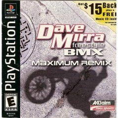 Dave Mirra Freestyle BMX Maximum Remix (Playstation 1) Pre-Owned: Game, Manual, and Case