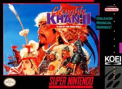 Genghis Khan II Clan of the Gray Wolf (Super Nintendo) Pre-Owned: Game, Manual, Map, and Box