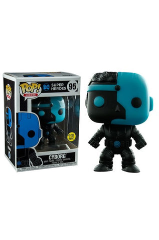 POP! Heroes #95: DC Super Heroes - Cyborg (Glows in the Dark) (Entertainment Earth Exclusive) (Funko POP!) Figure and Box w/ Protector